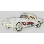  '61 White Corvettte Auto Hat Pin