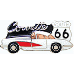  White Corvette Route 66 Auto Hat Pin
