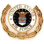  Air Force insignia in wreath Mil Hat Pin
