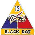  13th Armored Division Mil Hat Pin