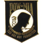  POW MIA 1" Blk Mil Hat Pin