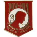  POW MIA 1" Red Mil Hat Pin