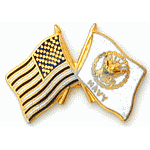  Navy & US Flag Mil Hat Pin