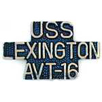 USS Lexington Script Mil Hat Pin