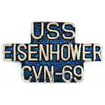  USS Eisenhower Script Mil Hat Pin