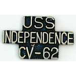  USS Independence Script Mil Hat Pin