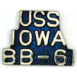  USS Iowa Script Mil Hat Pin