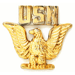 USN Eagle Gold Mil Hat Pin