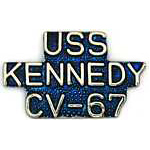  USS Kennedy Script Mil Hat Pin