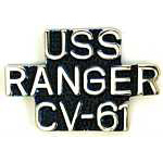  USS Ranger script Mil Hat Pin