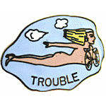  Trouble Air Plane Nose Art Mil Hat Pin