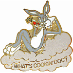  What's Cookin' Doc Air Plane Nose Art Mil Hat Pin