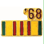 Vietnam 68 Service Ribbon Mil Hat Pin