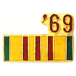  Vietnam 69 Service Ribbon Mil Hat Pin
