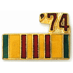 Vietnam 74 Service Ribbon Mil Hat Pin