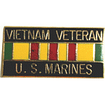  Vietnam Veteran USMC Mil Hat Pin