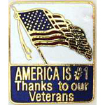  America is #1 Thanks to our Vets Misc Hat Pin