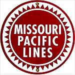  Missourt Pacific Lines Metal Sign 8 3/4 inch diameter Railroad