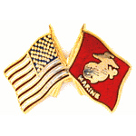  US & USMC Flags Mil Hat Pin