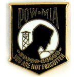  POW MIA 5/8" Blk Mil Hat Pin