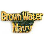  Brown Water Navy Script Mil Hat Pin