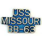  USS Missouri Script Mil Hat Pin
