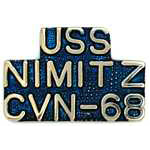  USS Nimitz Script Mil Hat Pin
