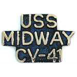  USS Midway Script Mil Hat Pin
