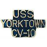  USS Yorktown Script Mil Hat Pin