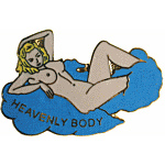  Heavenly Body Air Plane Nose Art Mil Hat Pin