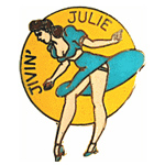  Jivin' Julie Air Plane Nose Art Mil Hat Pin
