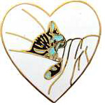  Chessie in a Heart Hat Pin