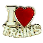  I Love Trains RR Hat Pin