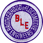 9in. RR Patch Brotherhood of Locomotive Eng.